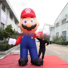 Hot Giant Inflatable Cartoon Character Super Mario For Outdoor Display