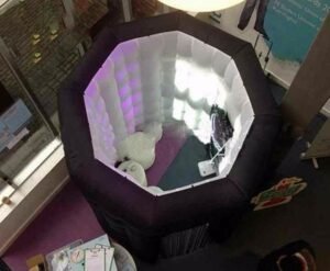 Black Inflatable Photo Booth Led Photobooth Enclosure For Rental