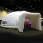 Fashionable 12m Large Outdoor Car Show Led Lighting Inflatable Dome Tent With Square Entrance For Party Events