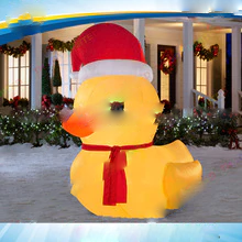 3m 4m 6m Giant Inflatable Christmas Duck Santa Claus Cute Xmas Decoration Outdoor