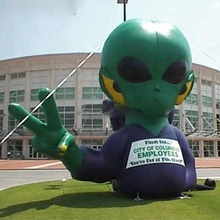 Custom Event 5mh Giant Advertising Cartoon Inflatable Alien For Halloween Decoration