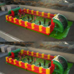 Mzqm 12x6m Kids Inflatable Human Foosball Soccer Field Giant Adults Baby Foot Sport Game