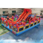 9 5x7m Outdoor Commercial Inflatable Bouncer Slide Combo Giant Funcity Playground Park Jumping Bed Bounce