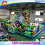 Design 12x8m Inflatable Dinosaur Park Fun City Kids Party Bouncer House Bouncing Castle With Slide - 2