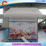 Design 3x3m Outdoor Christmas Decorations Inflatable House Santa Claus Tent Grotto - 3