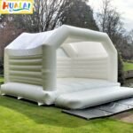 Outdoor White Inflatable Bouncy Castle For Wedding Moonwalk Jumping House With Air Blown Pvc 5x4m - 2