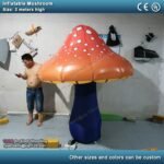 Purple Orange Giant Inflatable Mushroom Balloon For Outdoor Decoration With Led Lighting 2m 6 5ft Tall Big M - 4