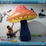 Purple Orange Giant Inflatable Mushroom Balloon For Outdoor Decoration With Led Lighting 2m 6 5ft Tall Big M - 5