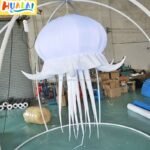White Hanging Inflatable Jellyfish Balloon With Led Lighting Blower For Shopping Mall Concert Nightclub Wedding Party Events - 2