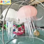 White Hanging Inflatable Jellyfish Balloon With Led Lighting Blower For Shopping Mall Concert Nightclub Wedding Party Events - 4
