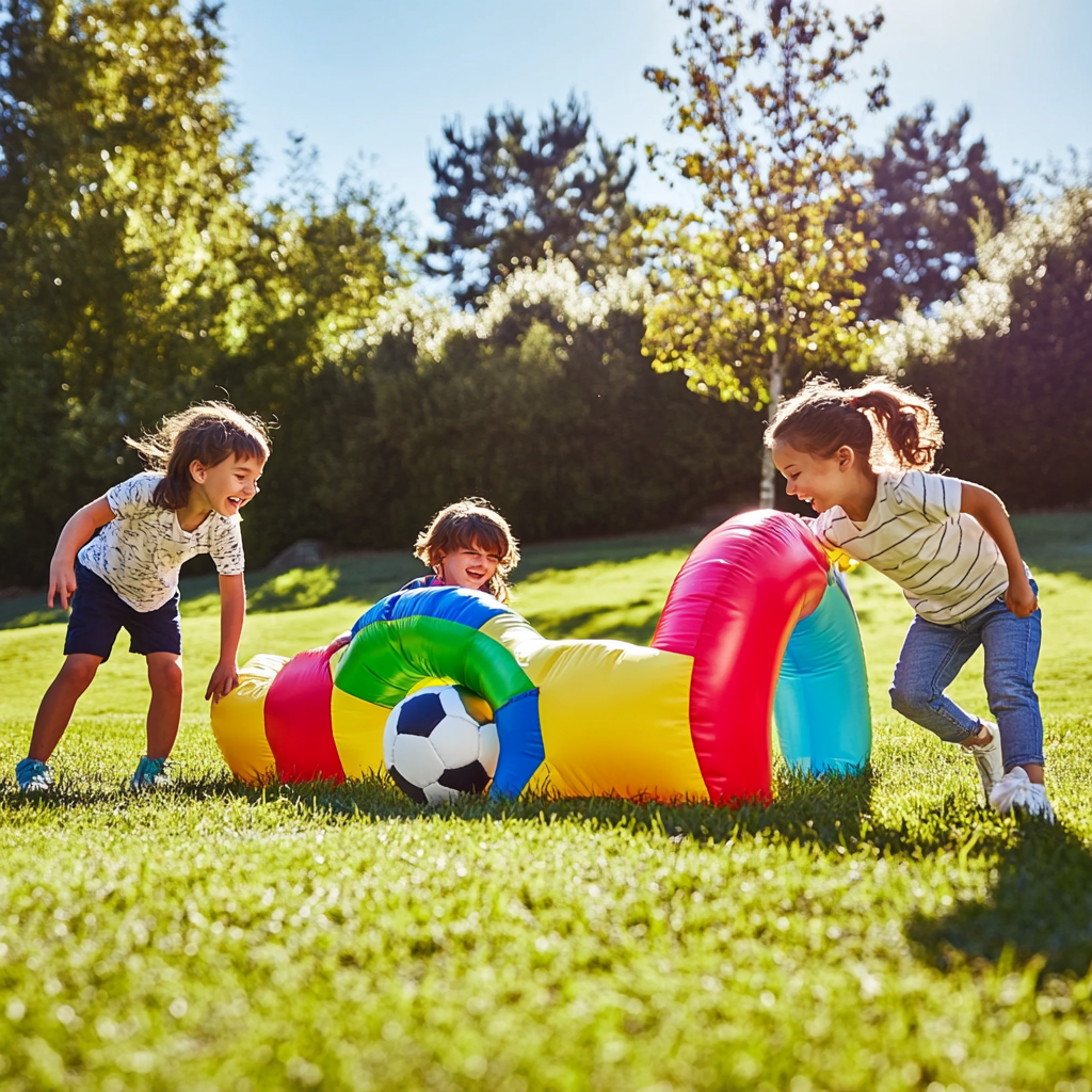 Durable Kids Inflatable Soccer Target Game Features