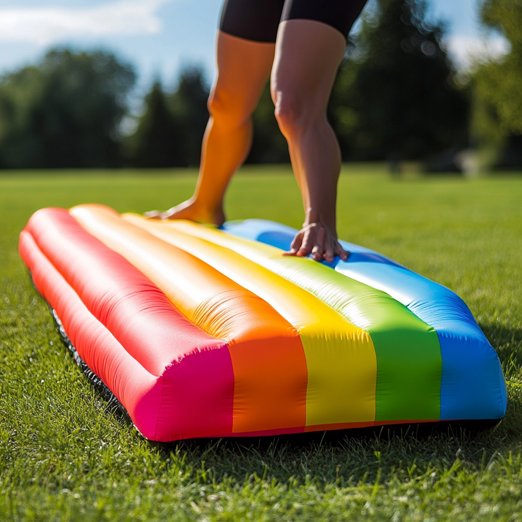 How to Set Up an Inflatable Airtrack Beam for Outdoor Exercise