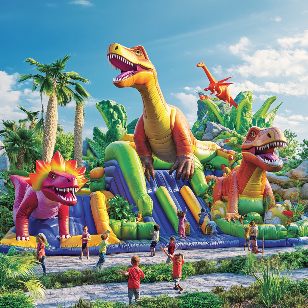 Engaging Dinosaur Inflatable Playland for Children\u2019s Entertainment  
