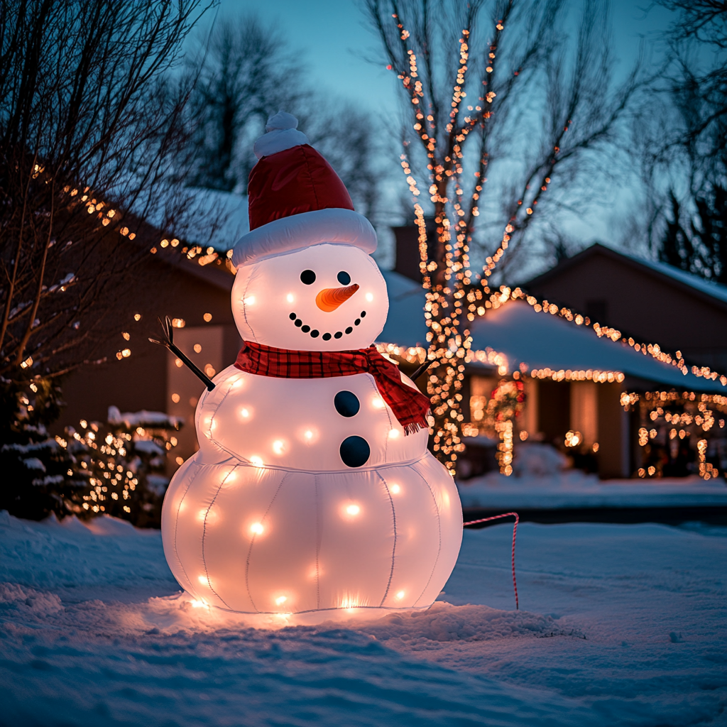 How to Set Up a Giant Inflatable Snowman for Holiday Displays