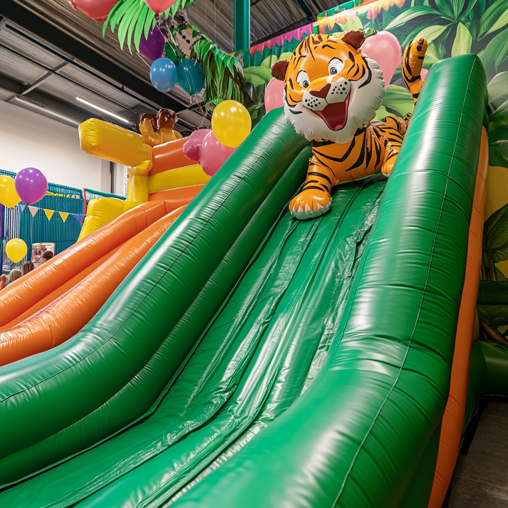 Transform Your Party Space with a Vibrant Jungle Theme Inflatable Slide for Childrens Indoor Parties