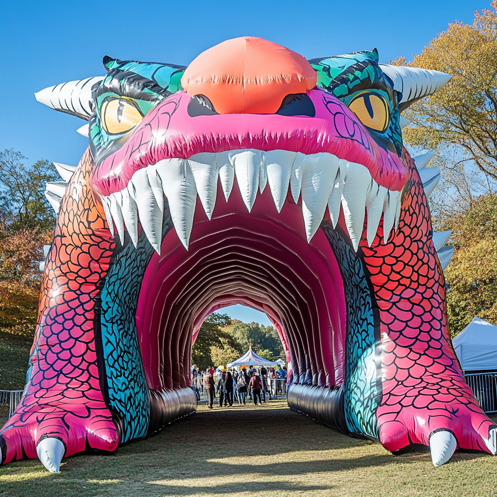 Unique Inflatable Dragon Tunnel Entrance for Outdoor Events