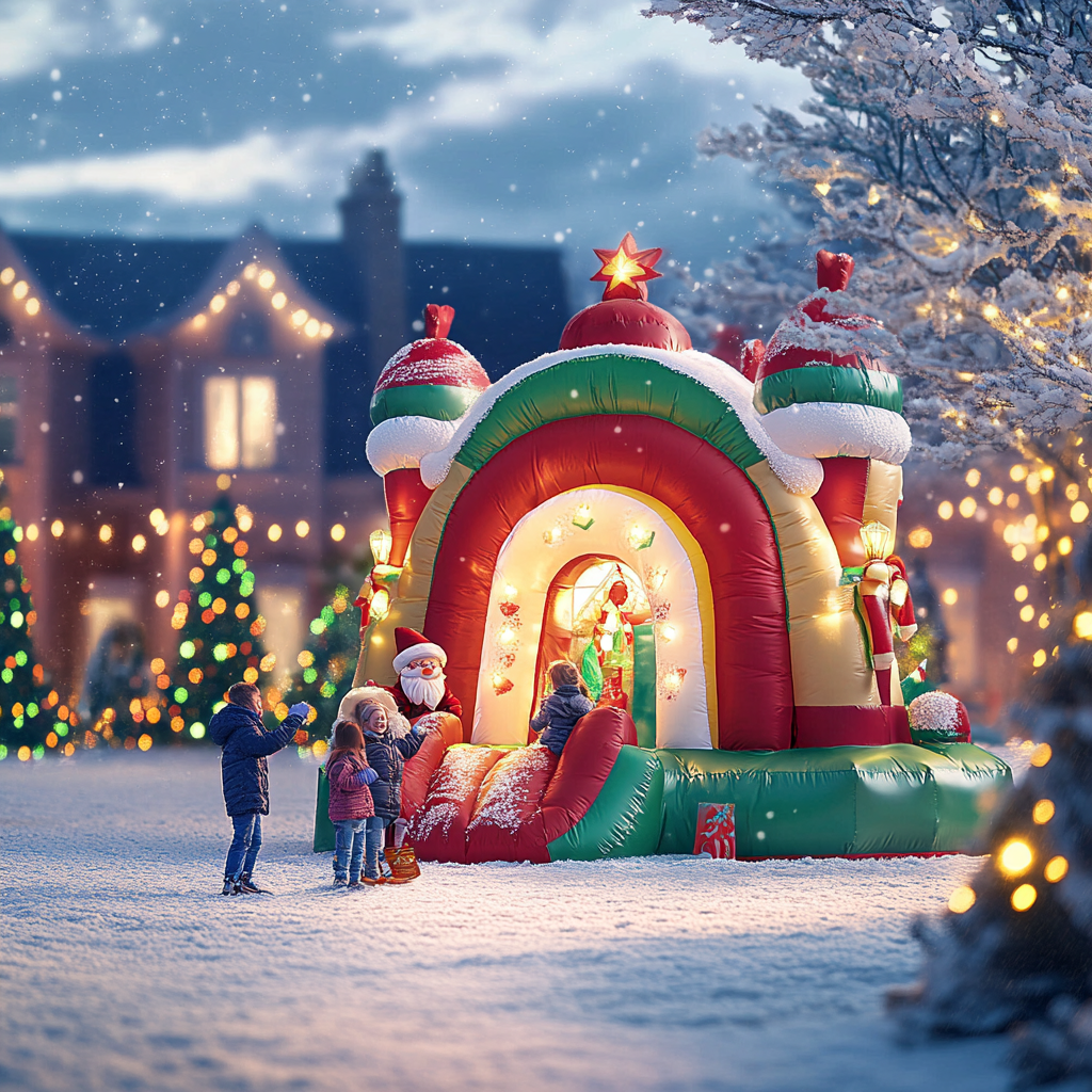 Versatile Use: Indoor Outdoor Festive Air Tent for Christmas Celebrations Versatile Use: Indoor Outdoor Festive Air Tent for Christmas Celebrations