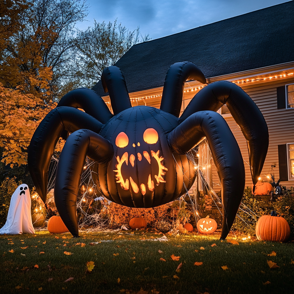 Creating a Spooky Atmosphere with Large Inflatable Halloween Spider Decoration for Yards and Retail Displays  