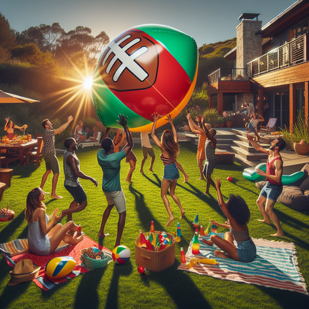Perfect for Backyard Games: The Fun of a Football-Designed Inflatable Beach Ball Perfect for Backyard Games: The Fun of a Football-Designed Inflatable Beach Ball
