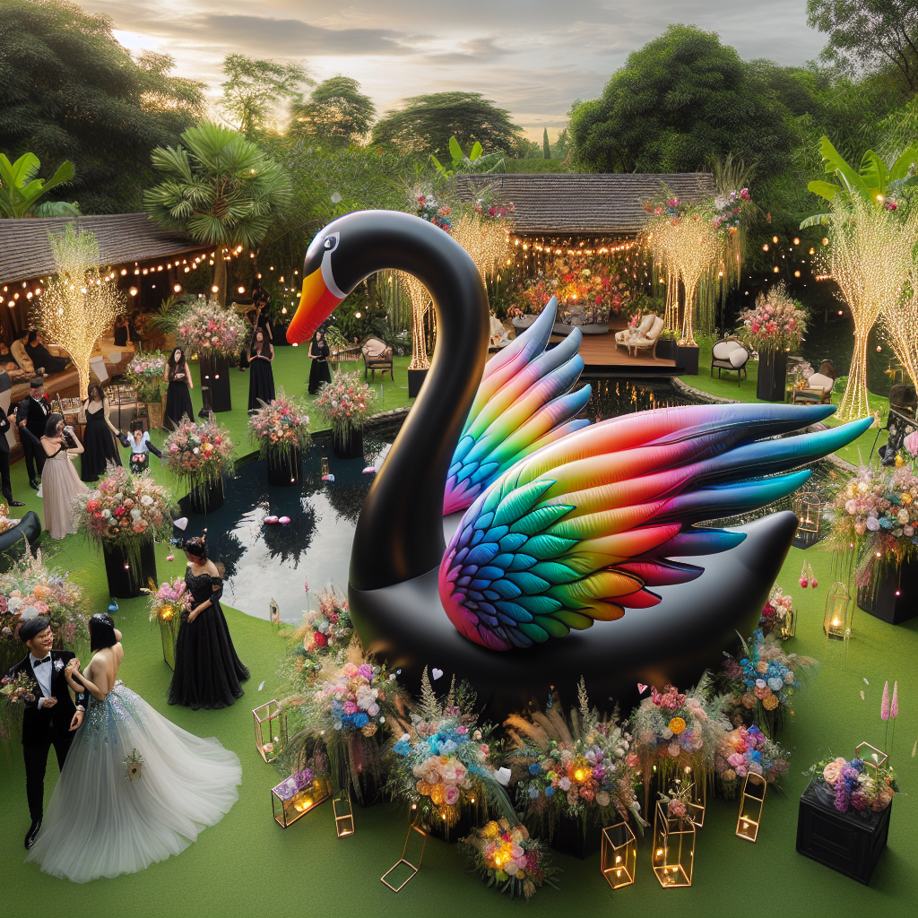 Creative Ways to Incorporate a Romantic Inflatable Black Swan into Your Wedding Theme  