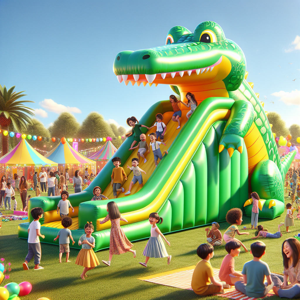 Unleashing Fun: The Giant Inflatable Crocodile Slide as a Centerpiece for Your Gathering  