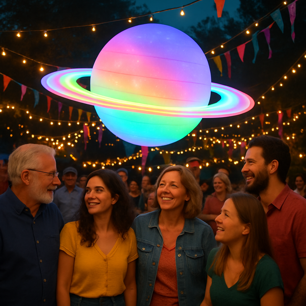 Illuminate Your Party with LED Illuminated Inflatable Saturn Balloons  
