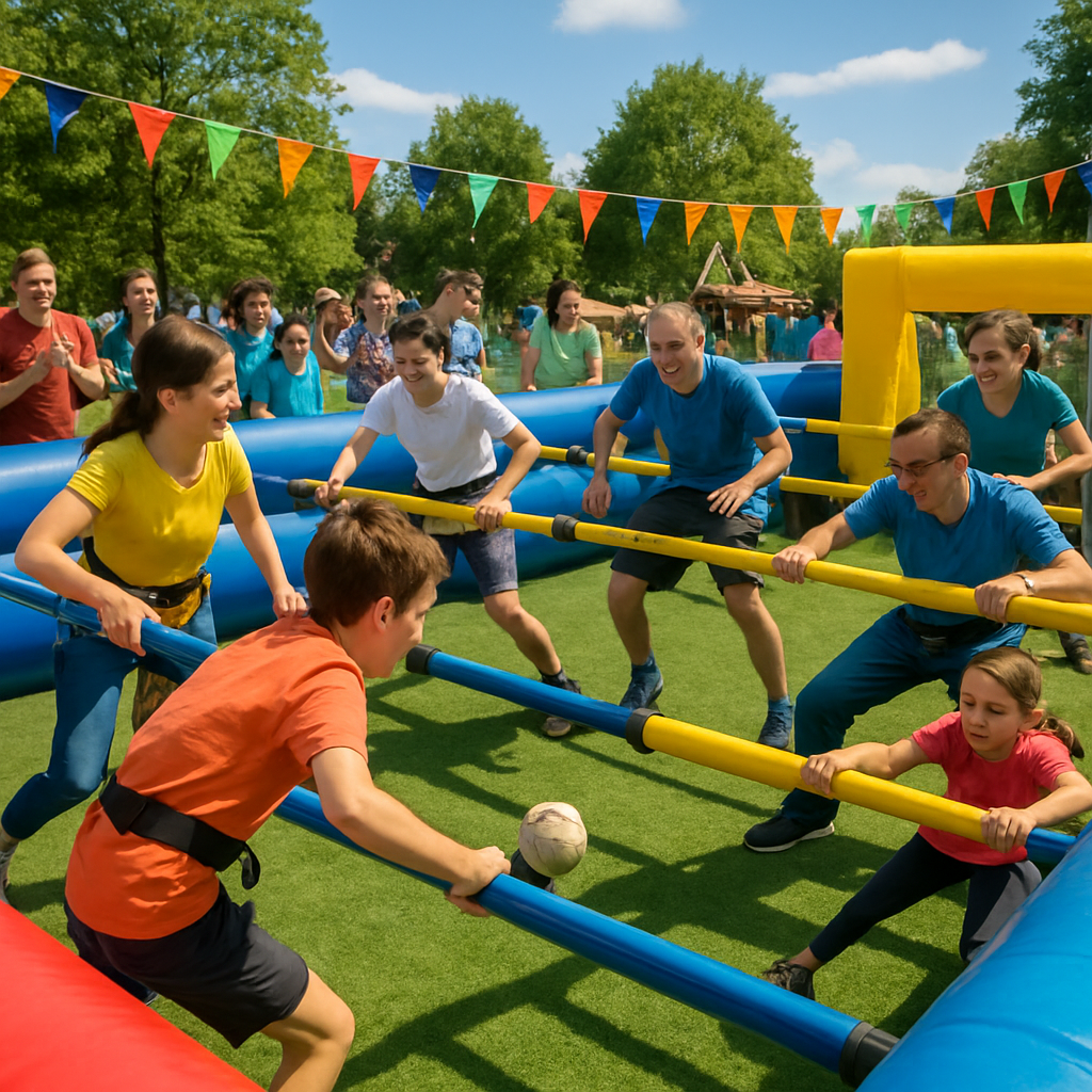 Outdoor Events Come Alive With an Inflatable Human Foosball Field  