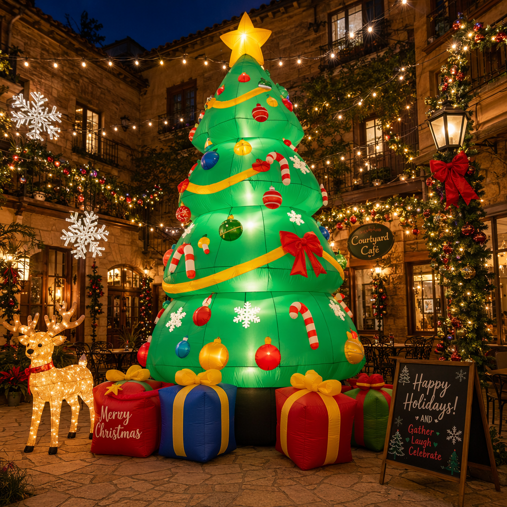 Creating a Whimsical Atmosphere with Cheerful Inflatable Christmas Trees  