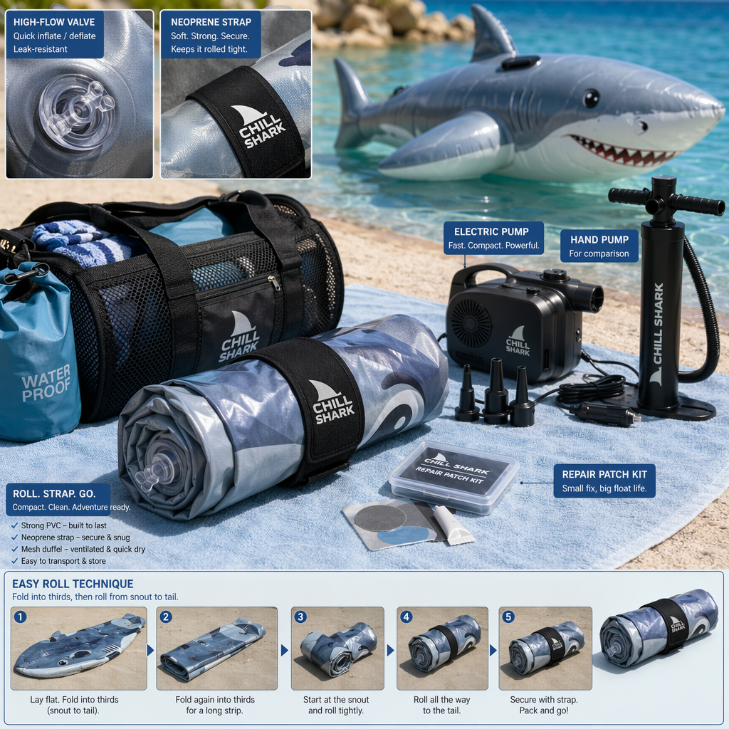 Transport, Storage, and Quick Inflation/Deflation Techniques for Beach Days and Pool Parties Transport, Storage, and Quick Inflation/Deflation Techniques for Beach Days and Pool Parties