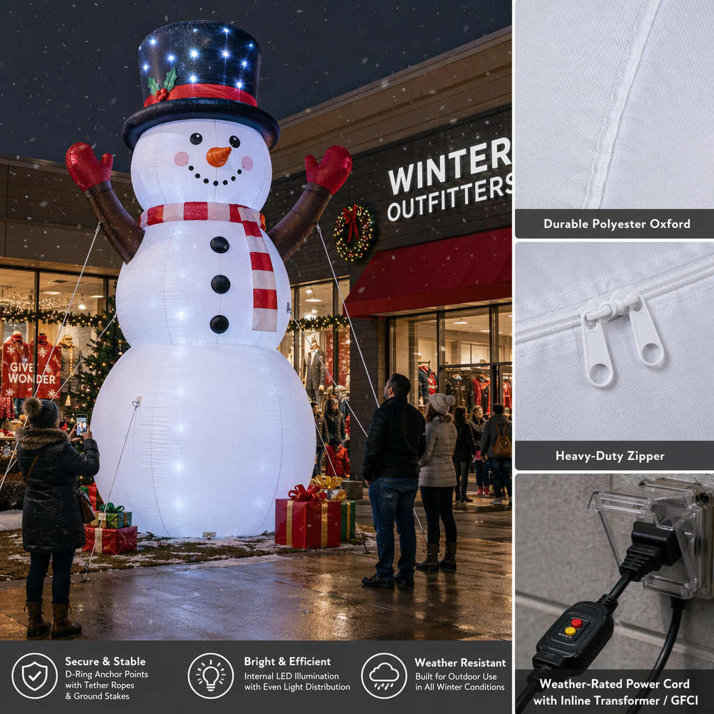 Design, Illumination & Scale: Features That Make a Large LED Snowman Stand Out in Storefronts and Events