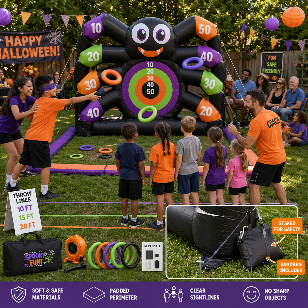 Features and Setup Tips for a Giant Inflatable Spider Target Ring Toss Set for Group Play and Coordination Features and Setup Tips for a Giant Inflatable Spider Target Ring Toss Set for Group Play and Coordination