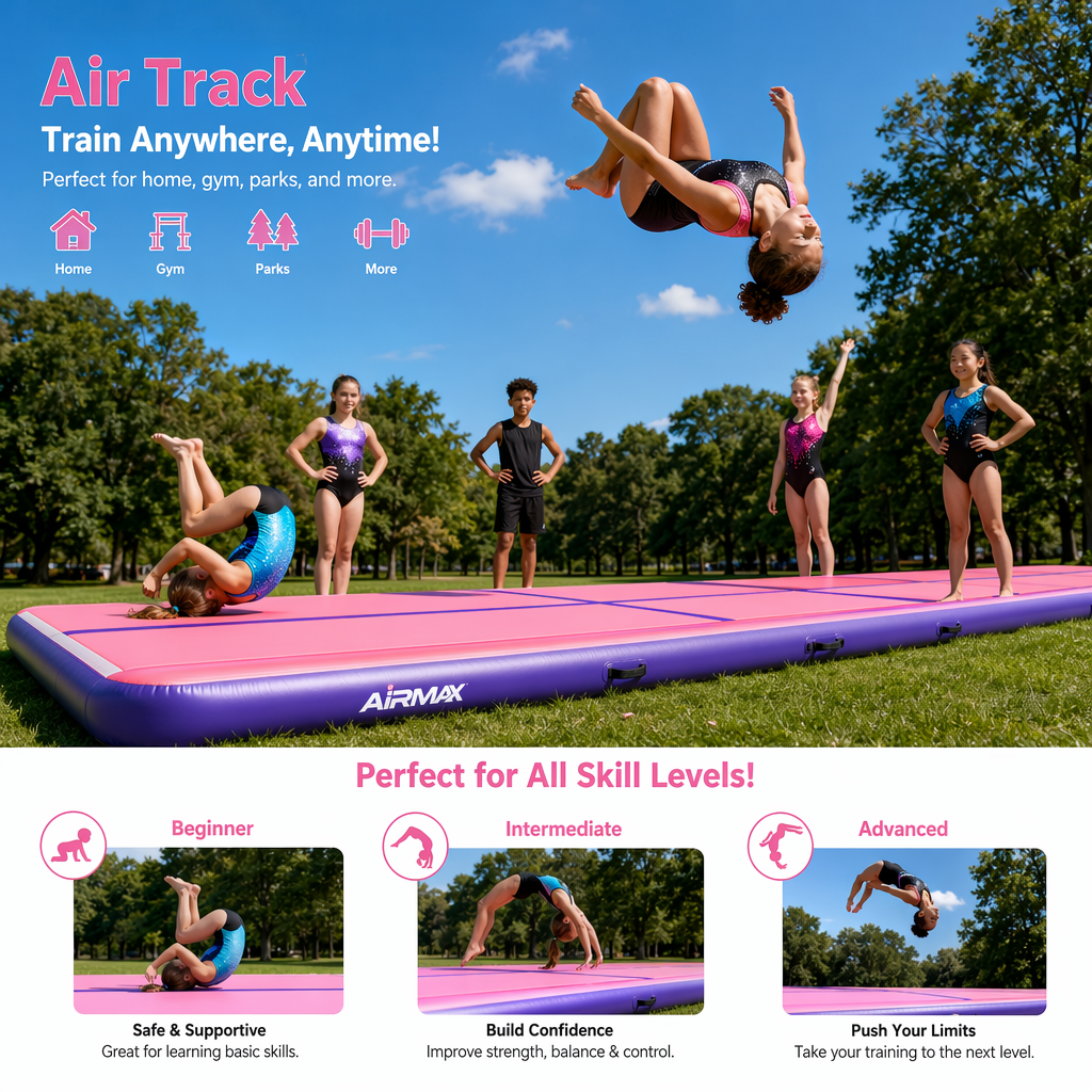 How Portable Air Tracks Enhance Indoor and Outdoor Gymnastics Practice  