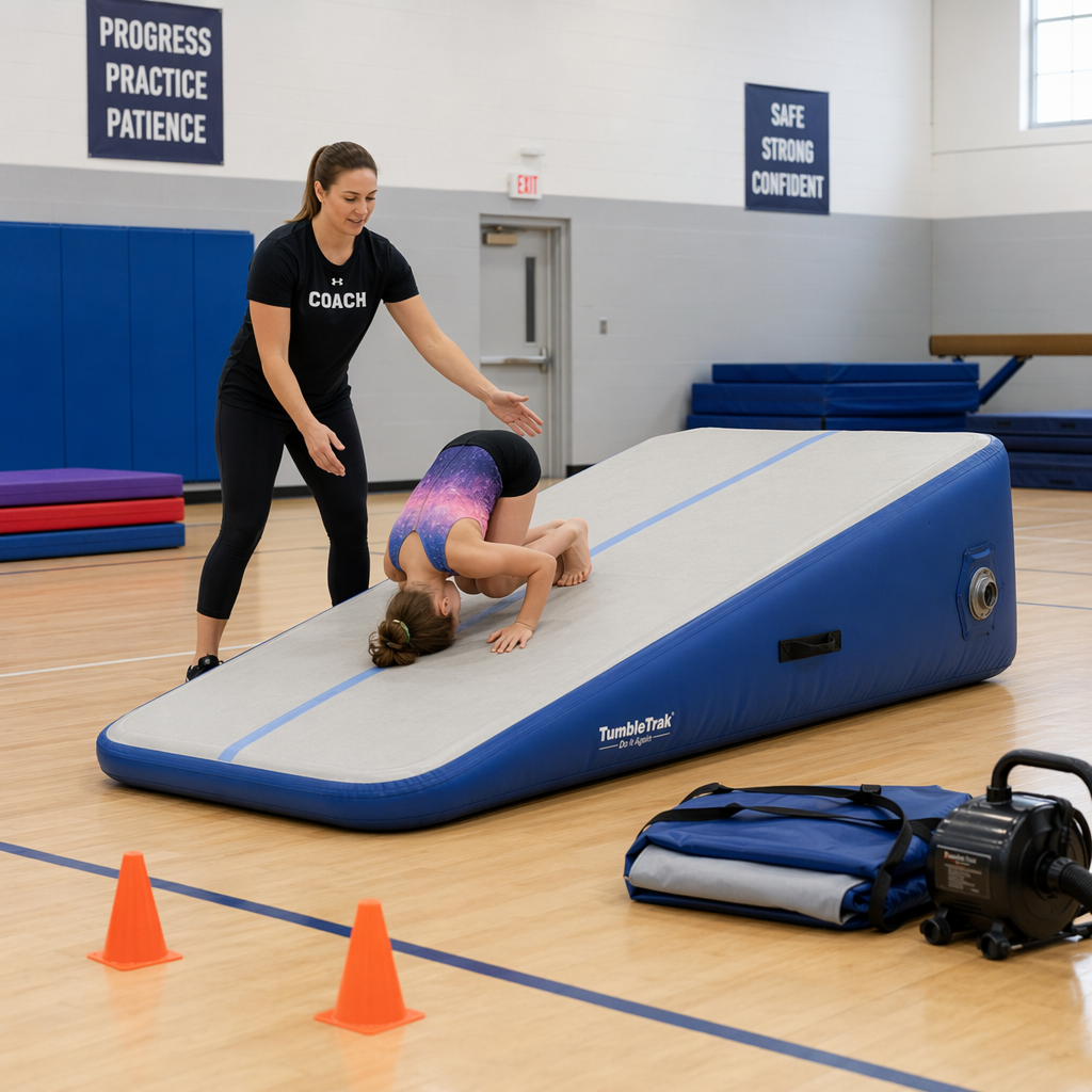 How a Portable Soft Landing Inflatable Ramp Mat for Gymnastics and PE Supports Skill Progressions and Injury Prevention