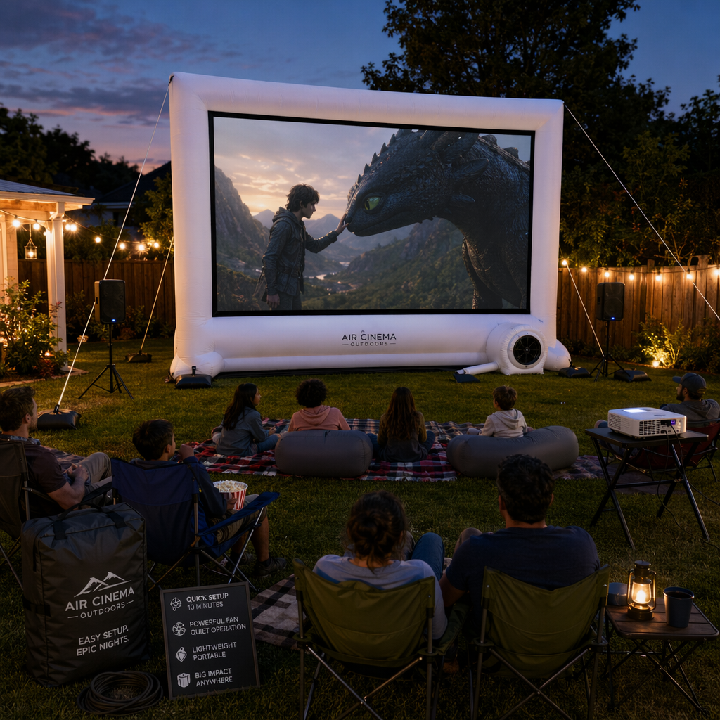 How a large inflatable outdoor projector screen with built-in fan transforms backyard movie nights with quick inflation and stable viewing How a large inflatable outdoor projector screen with built-in fan transforms backyard movie nights with quick inflation and stable viewing