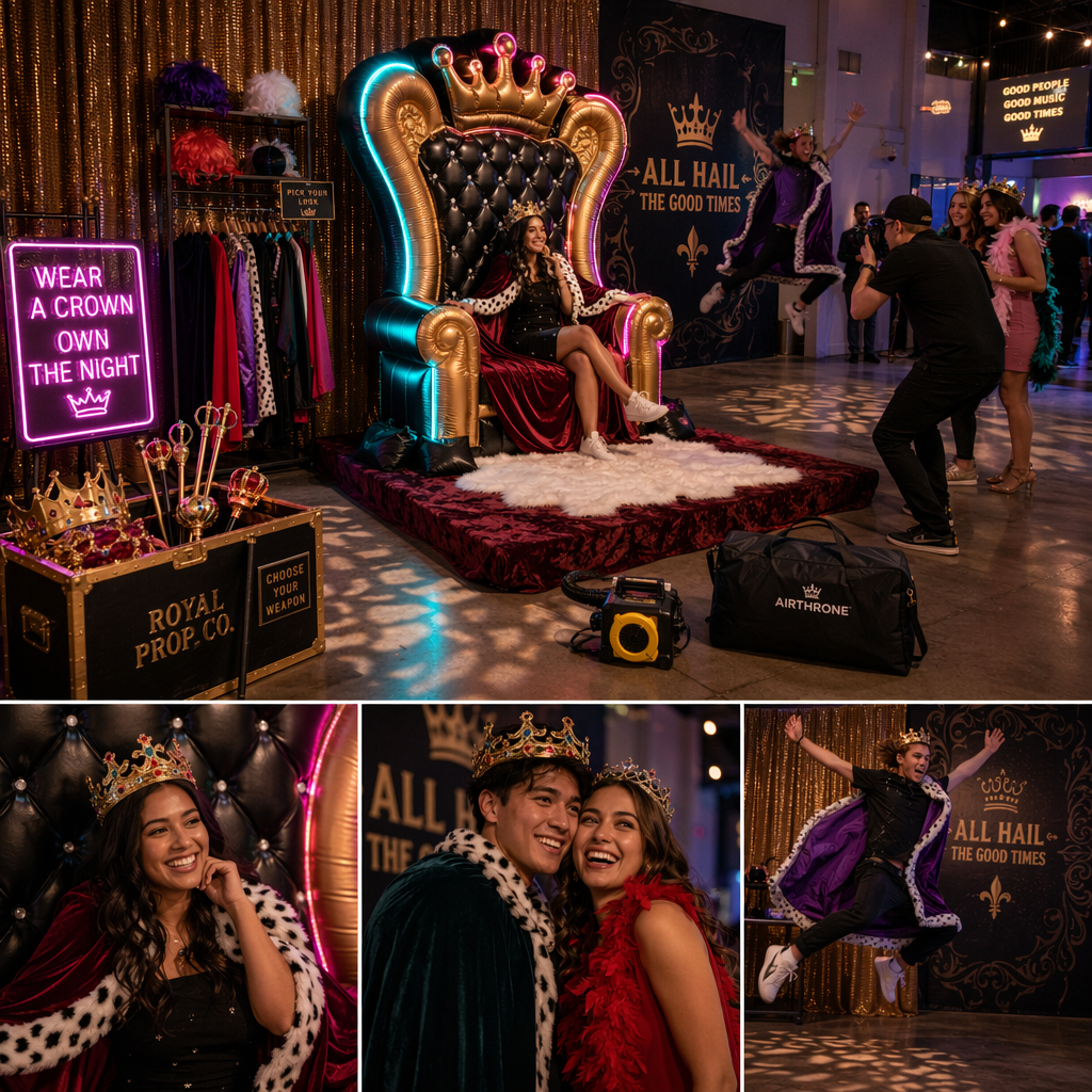 How to Stage Memorable Shots and Interactive Experiences Around a Portable Inflatable Throne Centerpiece