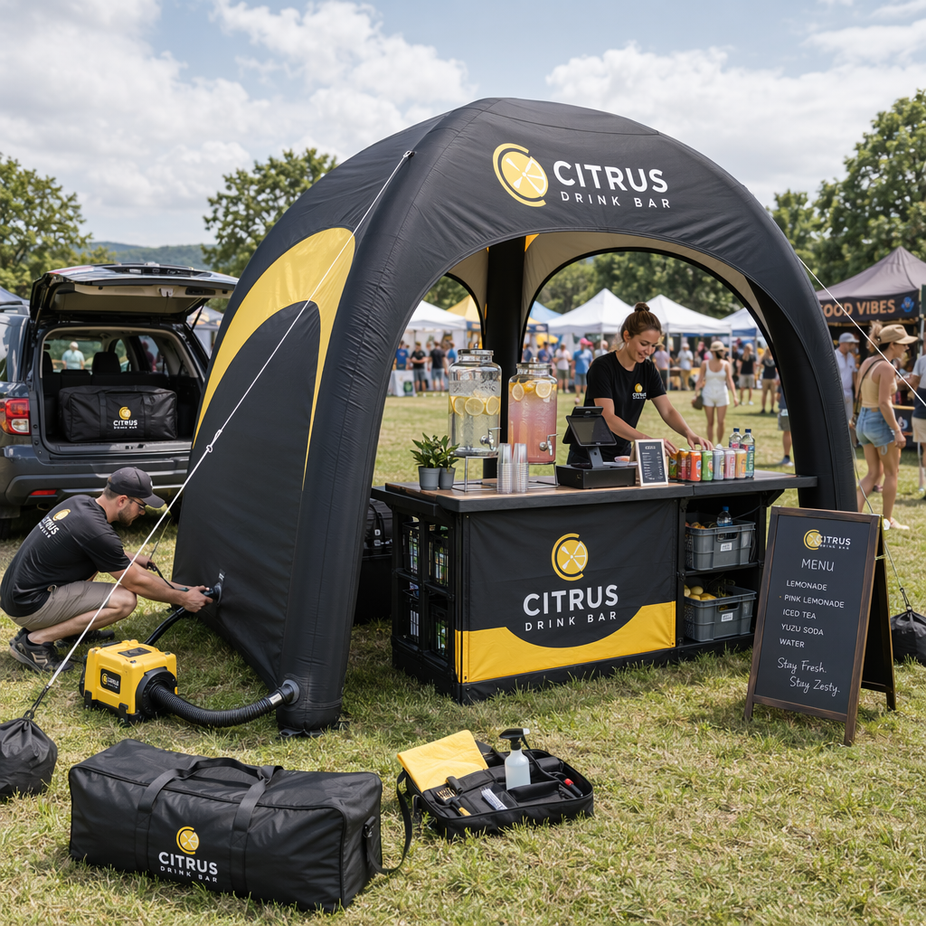 Practical Portability: Lightweight Collapsible Drink Bar Tent for Temporary Event Vendors and Easy Transport