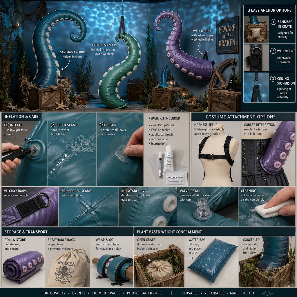 Practical setup and reuse tips for easy setup underwater tentacle party decor for themed rooms and cosplay Practical setup and reuse tips for easy setup underwater tentacle party decor for themed rooms and cosplay