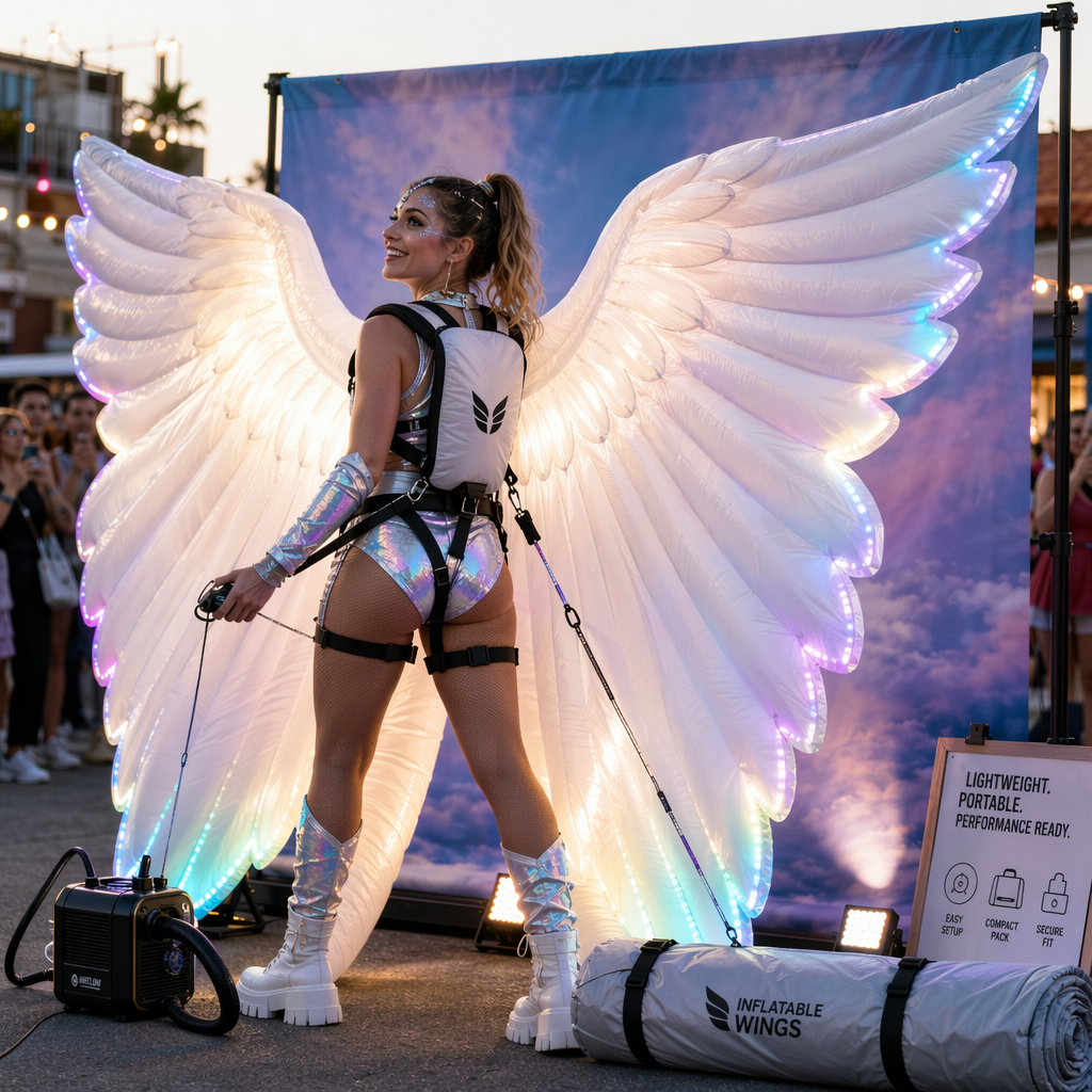 Setup, Portability, and Practical Uses: Lightweight Portable Inflatable Wings for Parades, Festivals and Theater Setup, Portability, and Practical Uses: Lightweight Portable Inflatable Wings for Parades, Festivals and Theater
