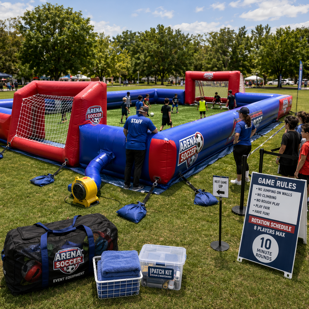 Step-by-Step Easy Setup Enclosed Inflatable Soccer Arena for Parties and Quick Teardown Tips Step-by-Step Easy Setup Enclosed Inflatable Soccer Arena for Parties and Quick Teardown Tips