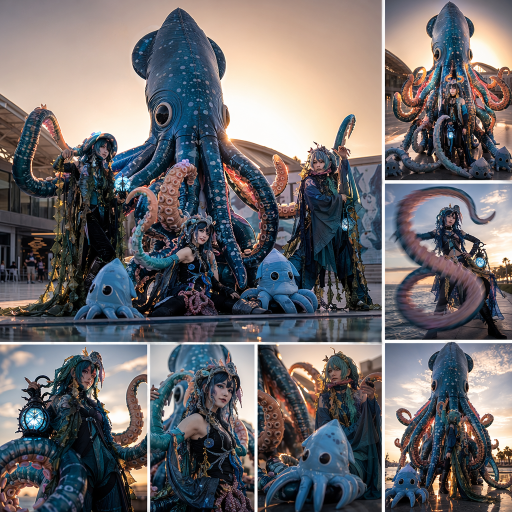 Visual Impact and Photo Opportunities: Maximizing the Squid’s Silhouette, Tentacle Drama, and Group Cosplay Styling