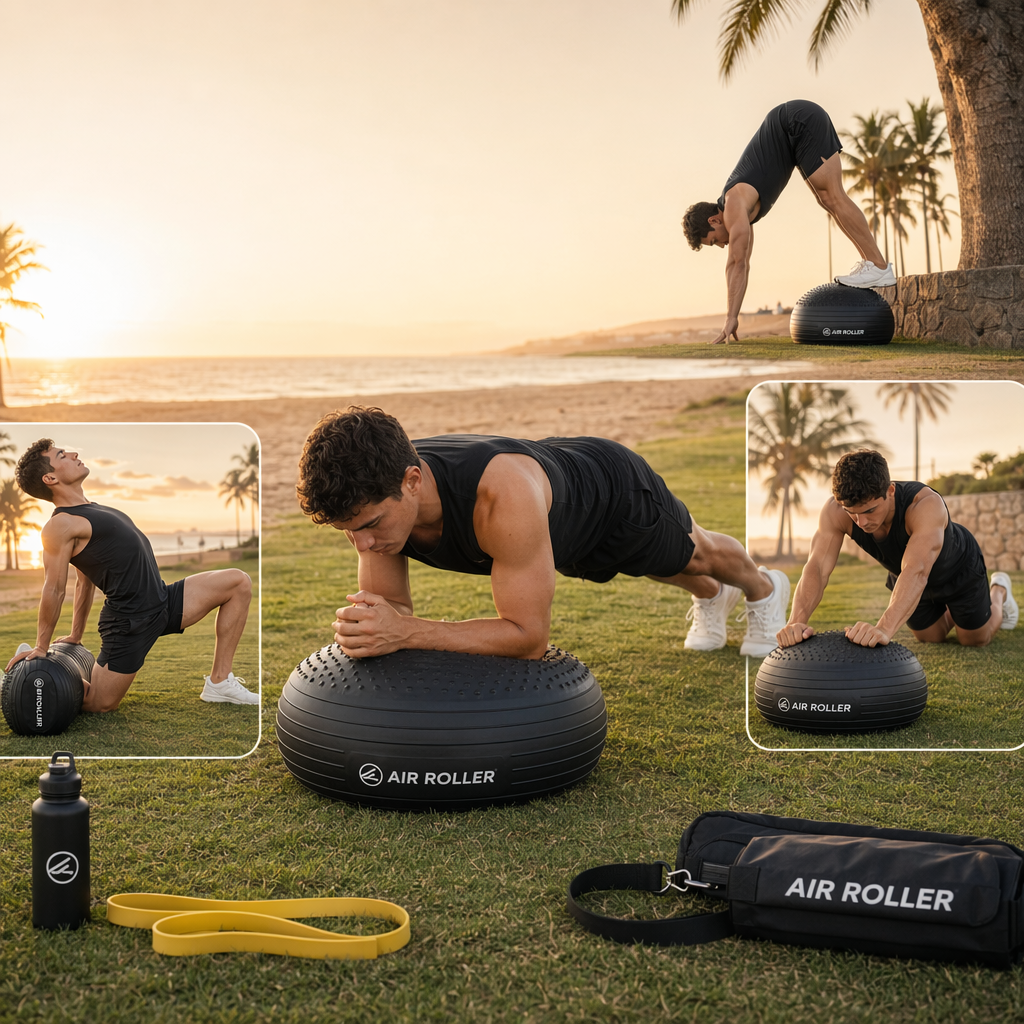 Workout ideas and adaptable routines: core training, flexibility sessions, gymnastics practice and outdoor use